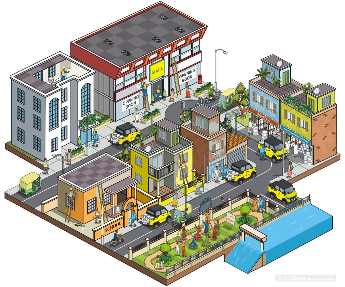 Indian City Illustrations