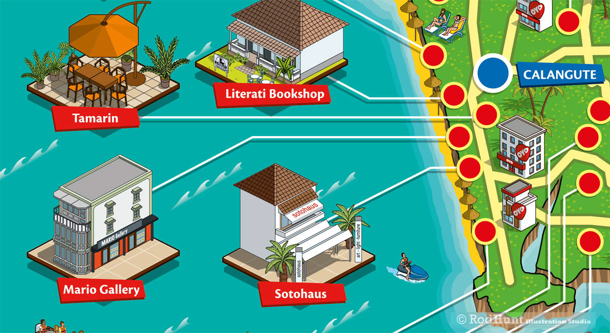 Graphic Design for Tourist Map of Goa