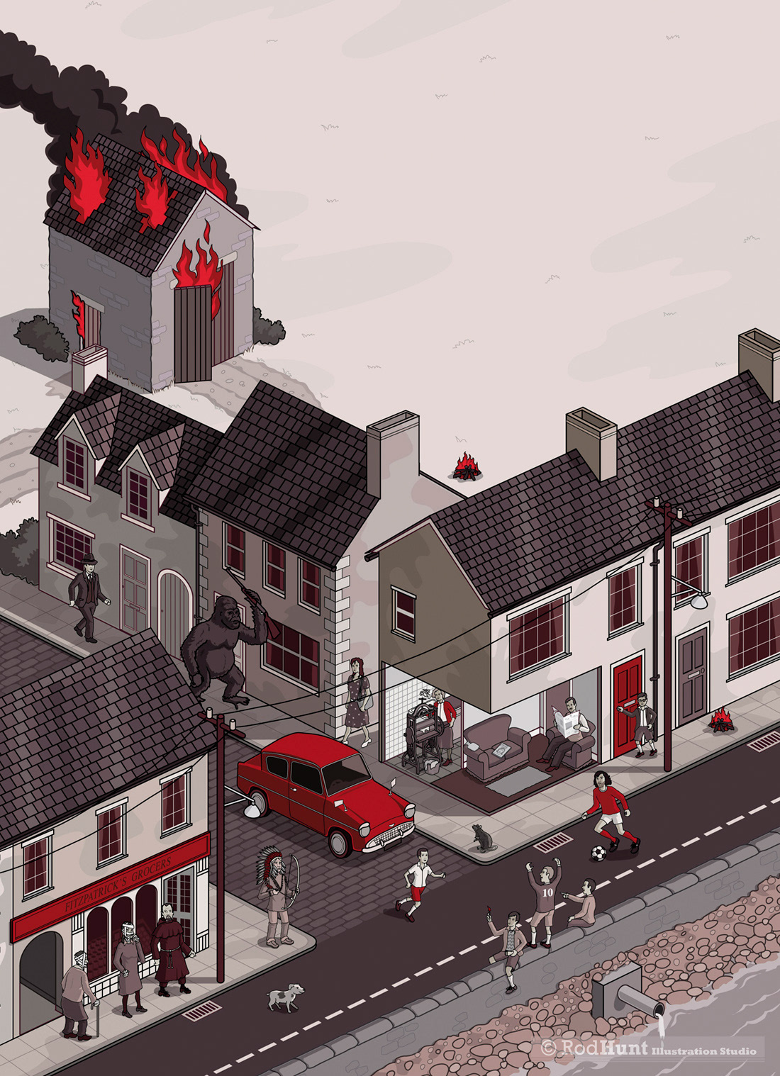 Illustration for the book cover of the Vintage reissue of Paddy Clarke Ha Ha Ha, published by Vintage / Random House