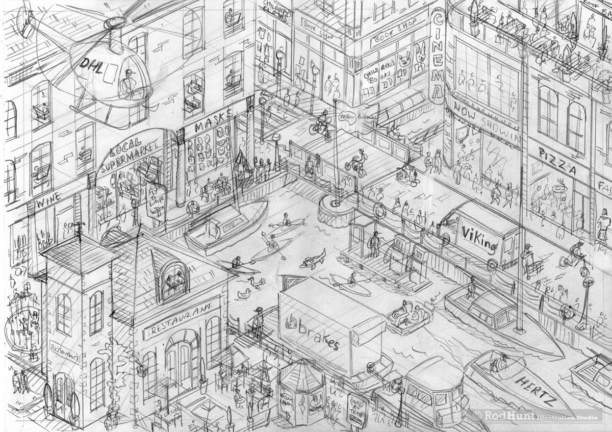 Pencil Sketch for Marketing Illustrations
