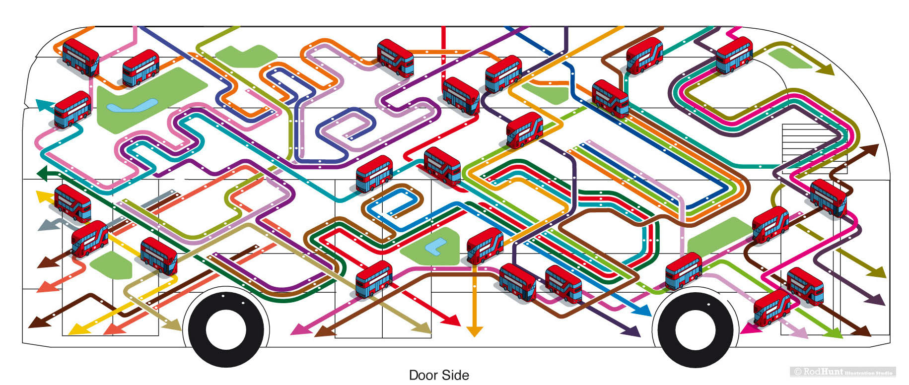 London Bus illustration for a public art sculpture
