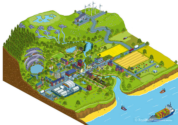 Detailed Isometric Illustration & Illustrated Maps by Rod Hunt ...