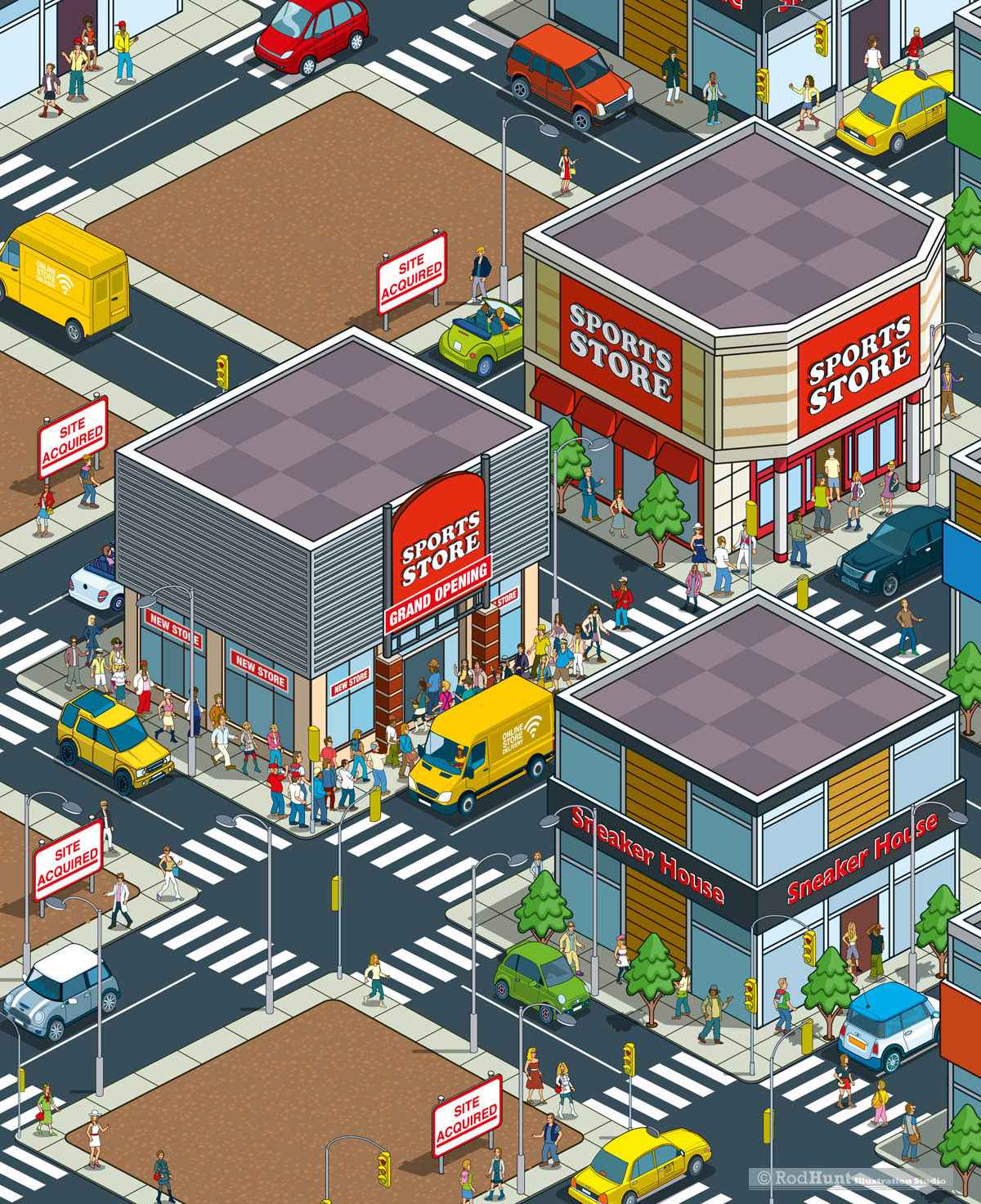 Retail illustrations by Rod Hunt 
