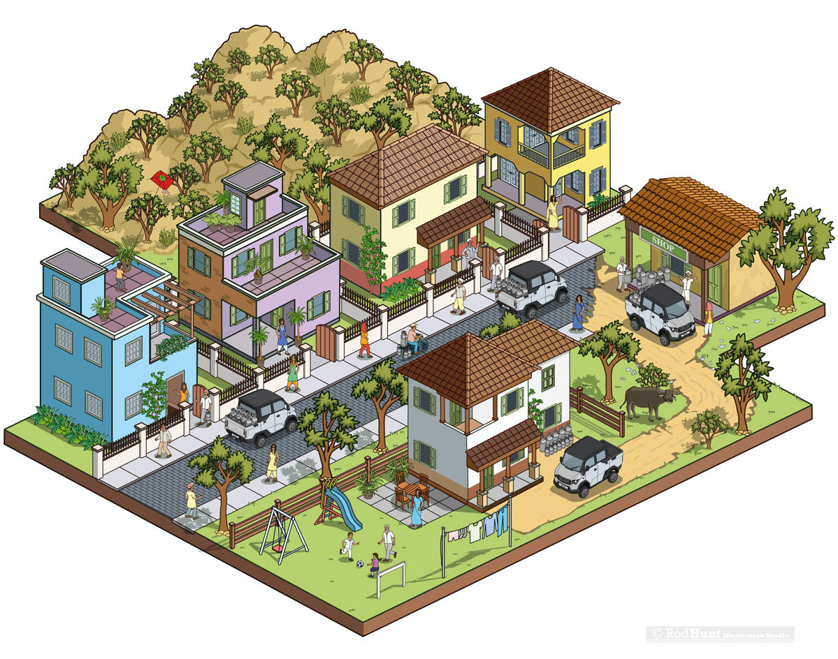Isometric city illustrations 