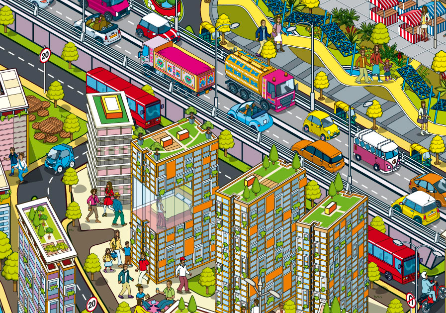City Map Illustrators for advertising a property development