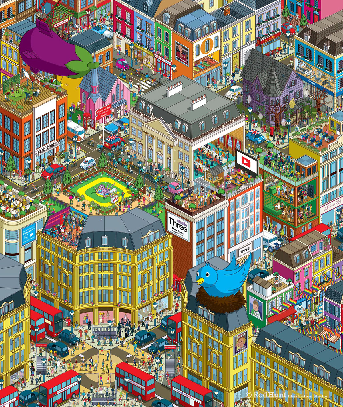 Rod Hunt Detailed Isometric Illustrations & Illustrated Maps - Three # ...