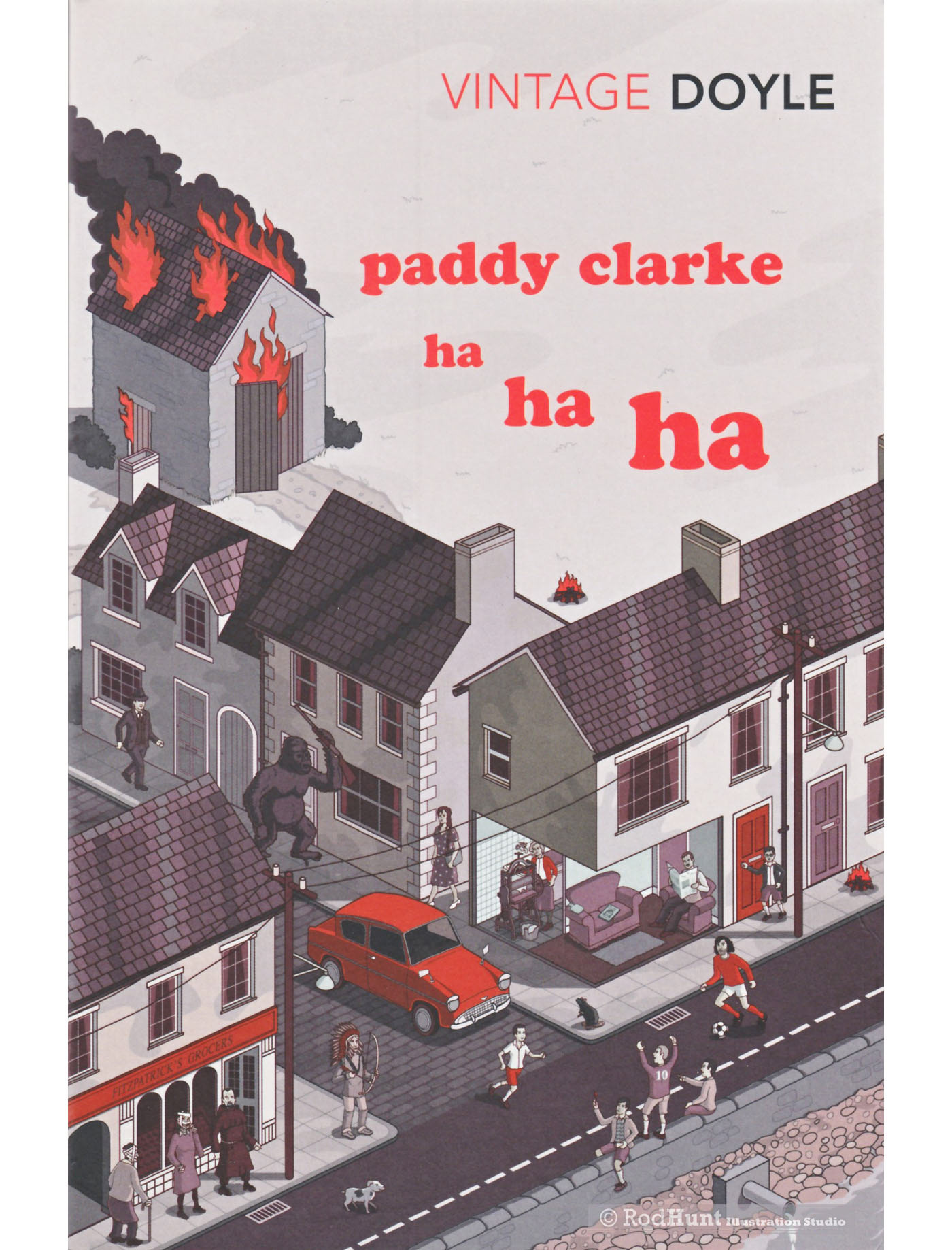 Final book cover design and isometric illustration for paddy Clarke Ha Ha Ha, by Roddy Doyle 