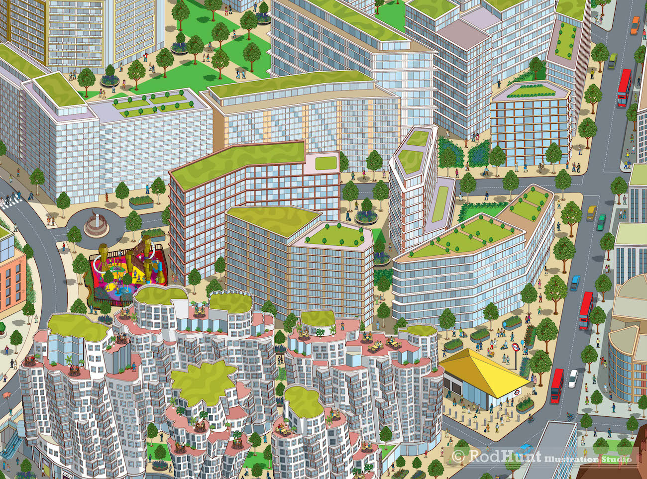 Battersea Power Station Development Map Illustration