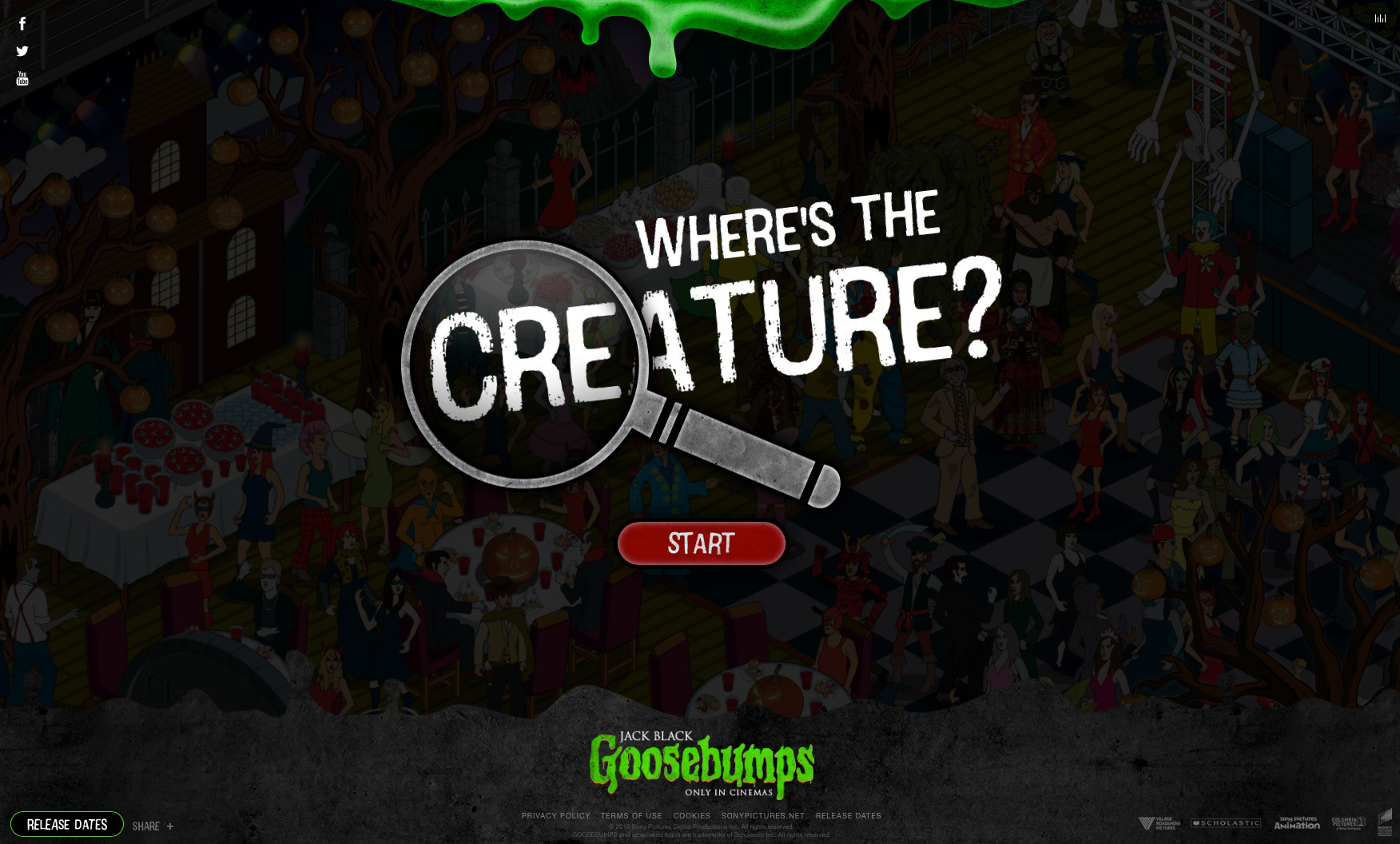 Halloween Online hidden object Puzzle Game Illustration for Sony Pictures