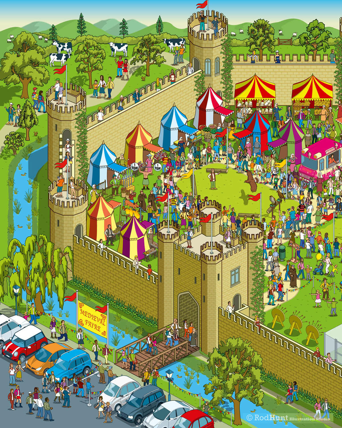 Wimmelpicture,  wimmelbilderbuch, wimmelbook, wimmelbild illustrations