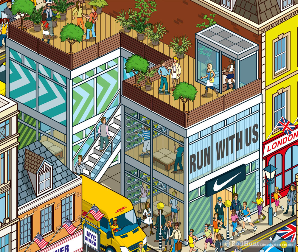 Nike Store brand Illustration for The Business of Fashion