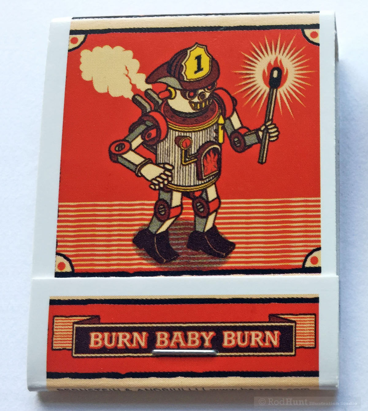 Illustrated matchbook and packaging design with retro inspired illustrations,  hand lettering  and typography