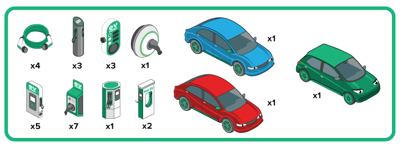 electric car and changing illustrations
