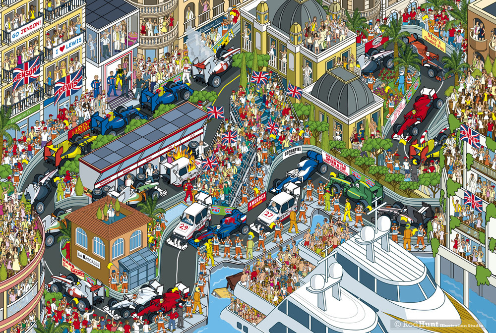 Monaco Grand Prix, Monte Carlo, Formula 1 Circuit Guide Track Map Illustration