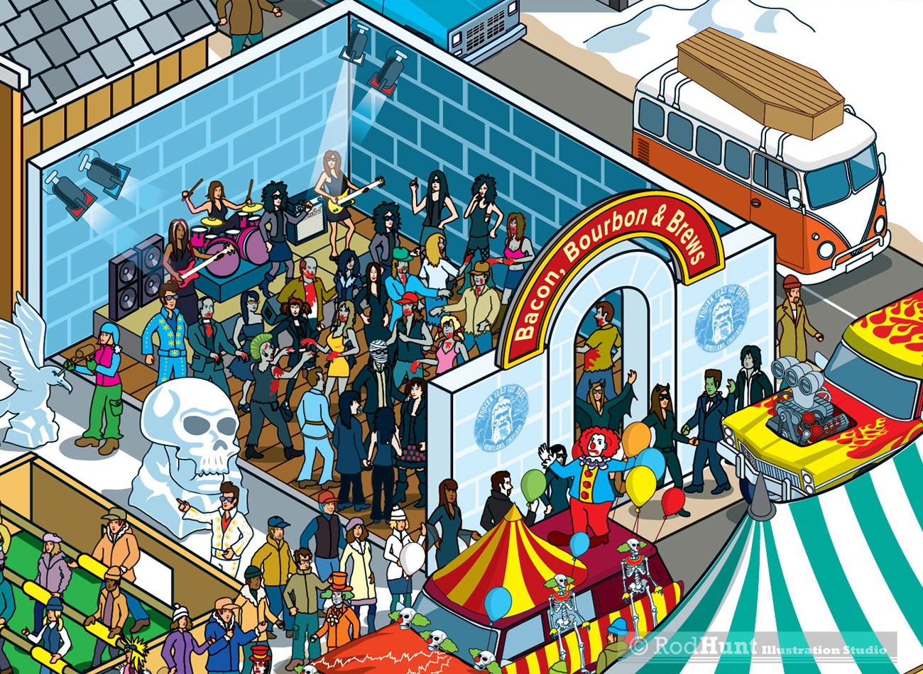 Isometric Editorial Illustrator - in-flight magazine 
