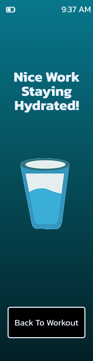Water Log Confirmation Screen