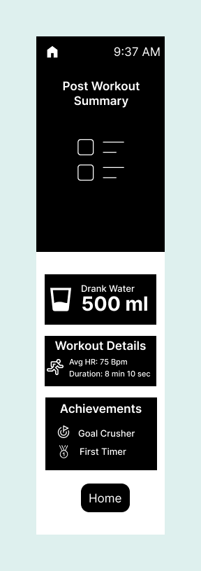 Post Workout Summary Screen