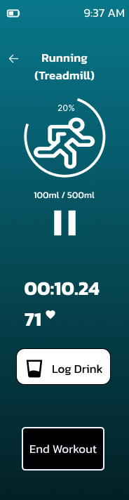 Workout In Progress Screen