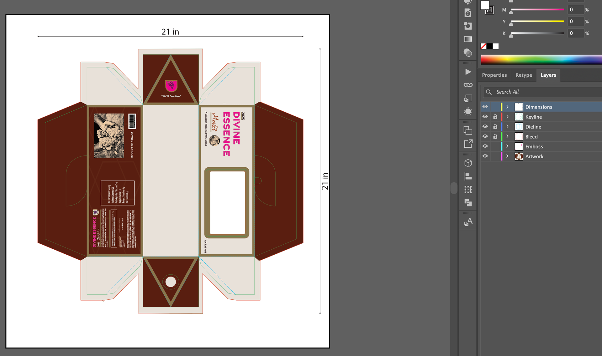 Package Design 4: Triangular Box With Bottle Neck + Window Cutout 