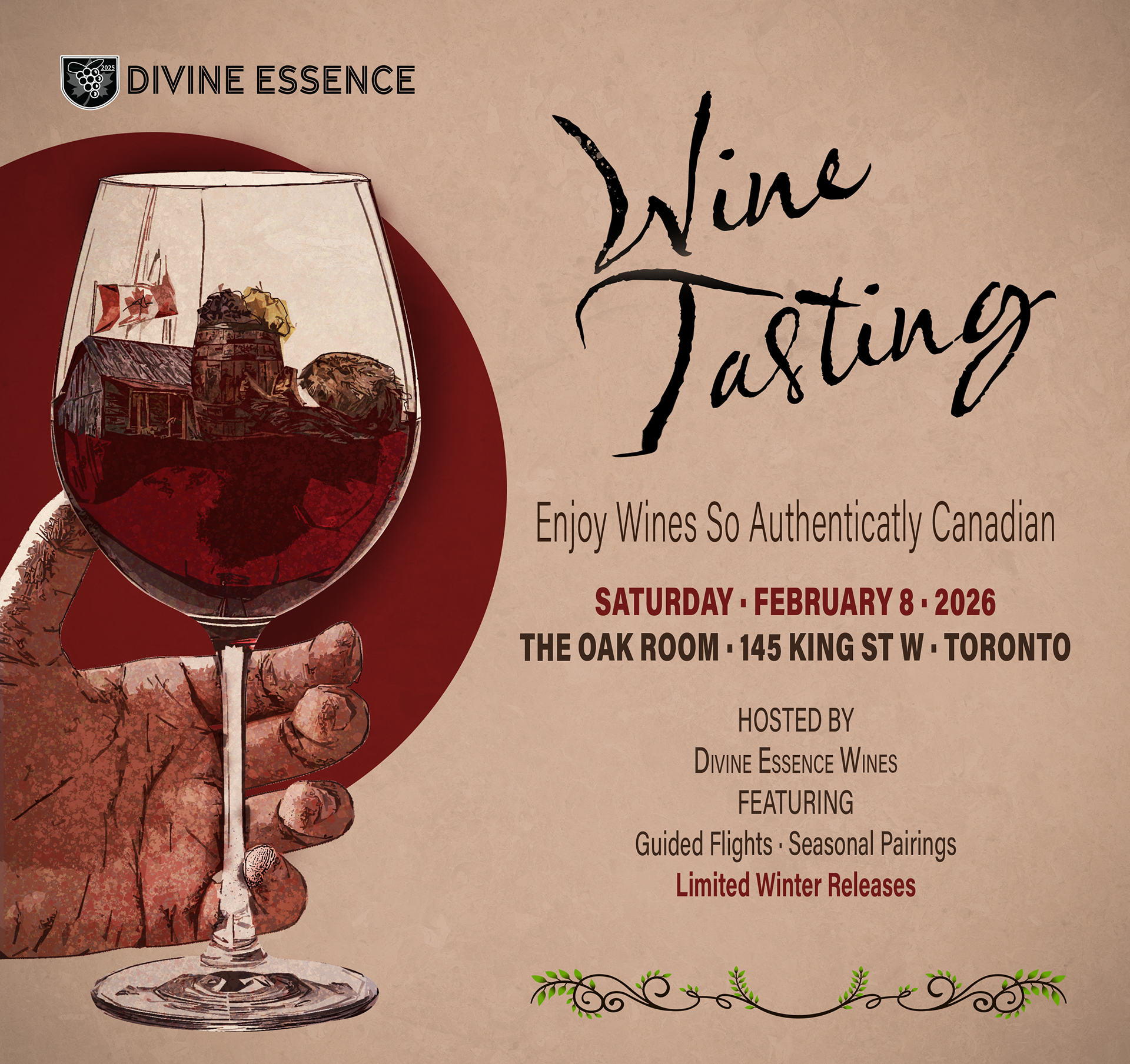 Wine Tasting Event Divine Essence Social Media Post