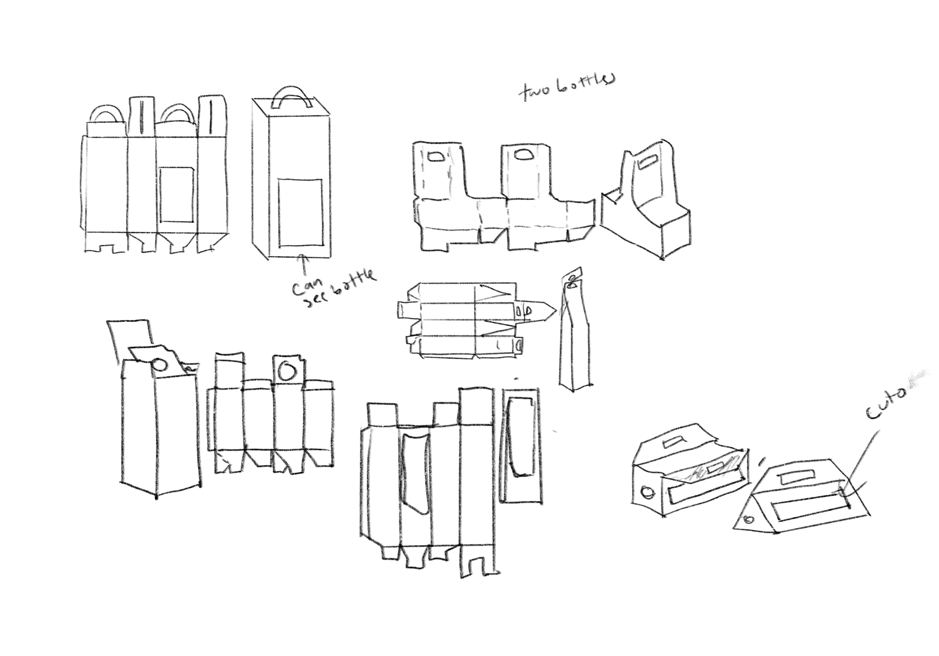 Package Sketches 1 featuring a two bottle design