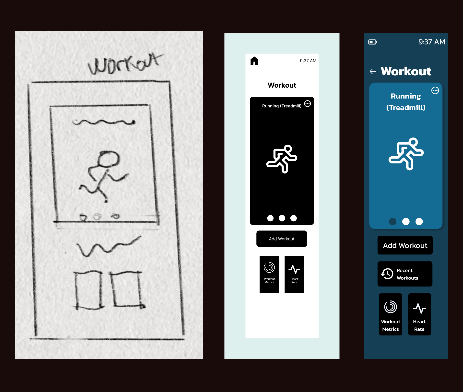 Introduced recent workouts so the user could easily see past workout history and its parameters, or repeat a past workout if desired.