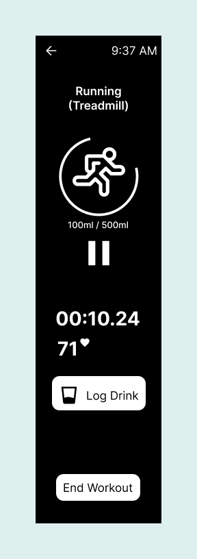 During Running Workout Activity Screen