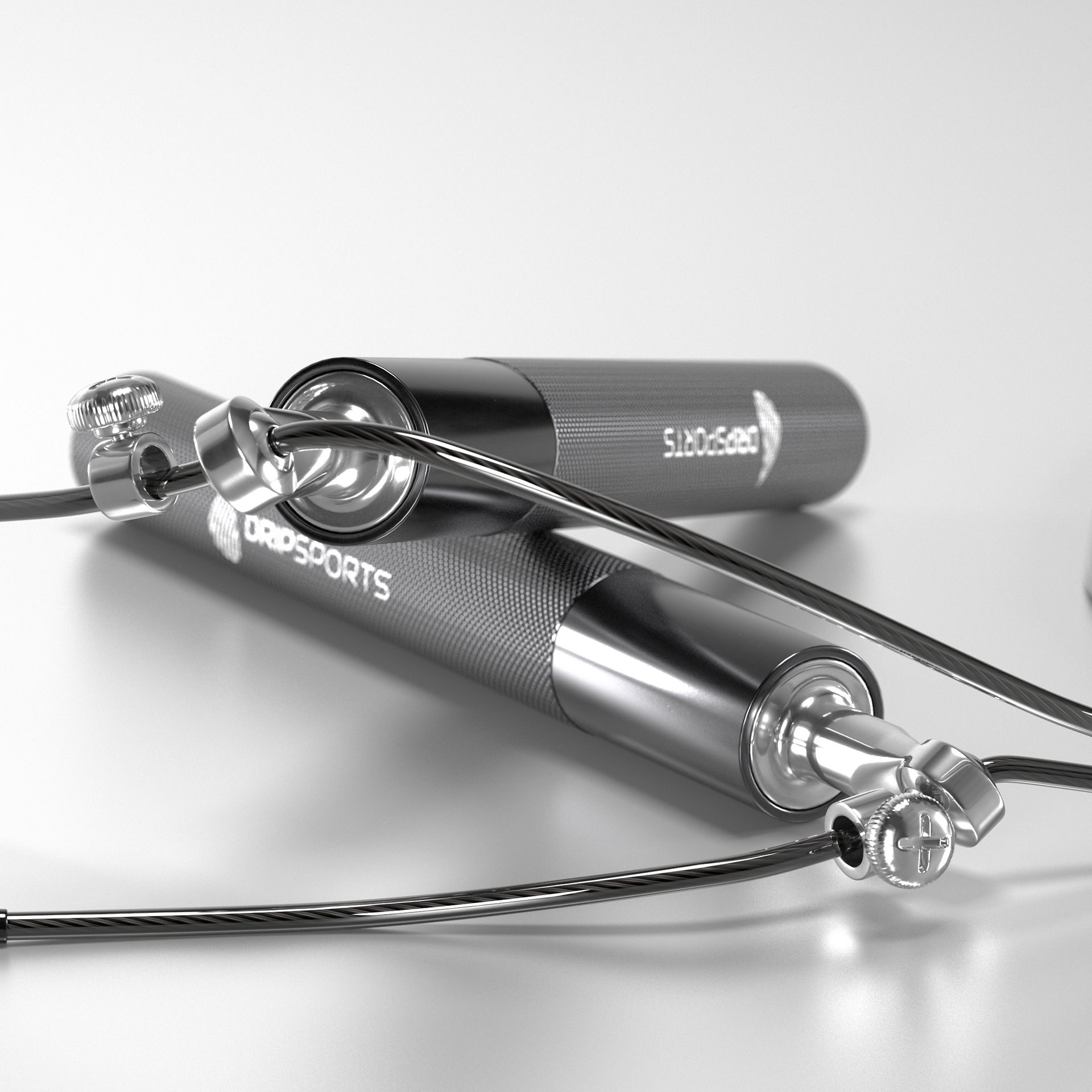 DRIPSPORTS - skipping rope variant 2 closeup view (metal)