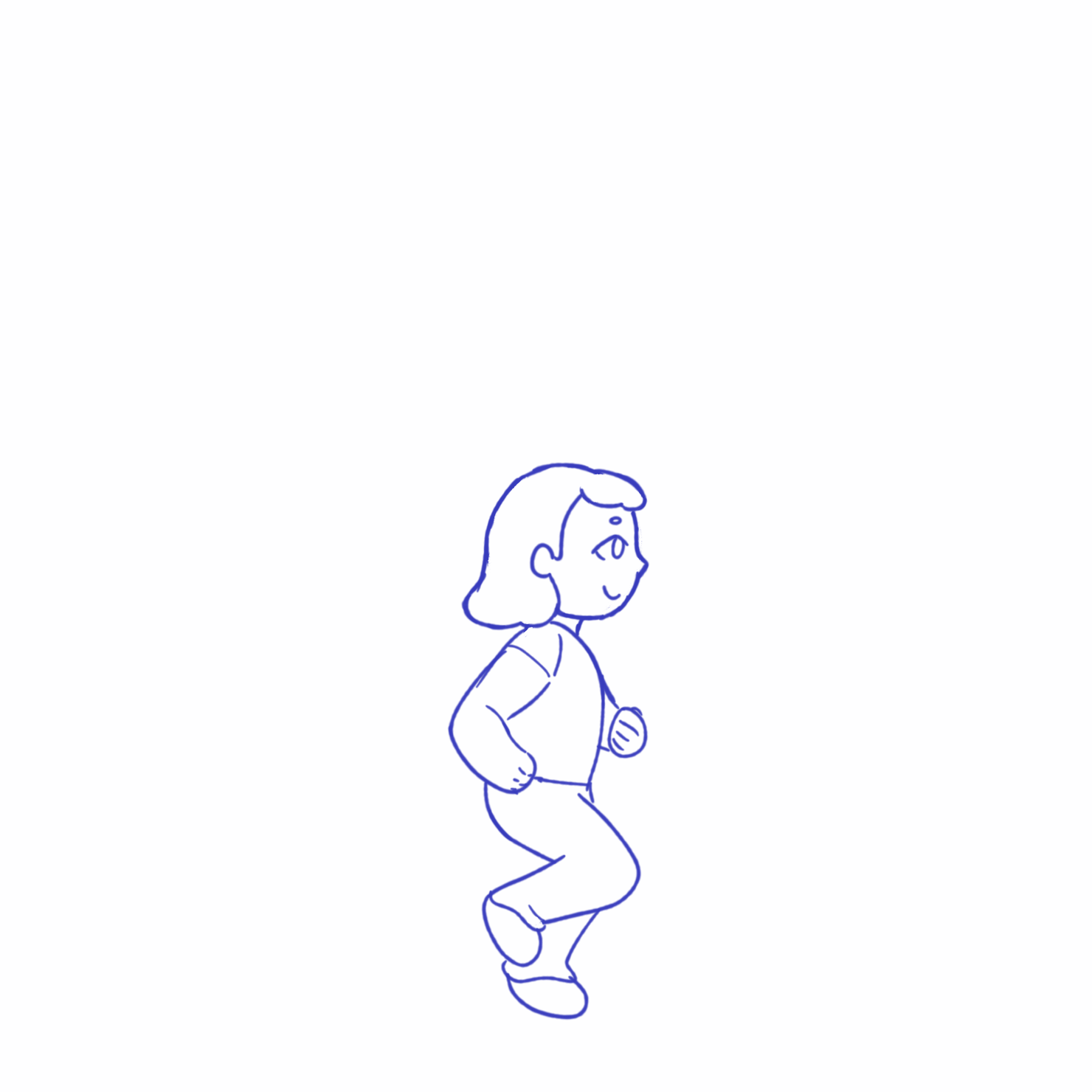 Walk cycle test animation for Grace