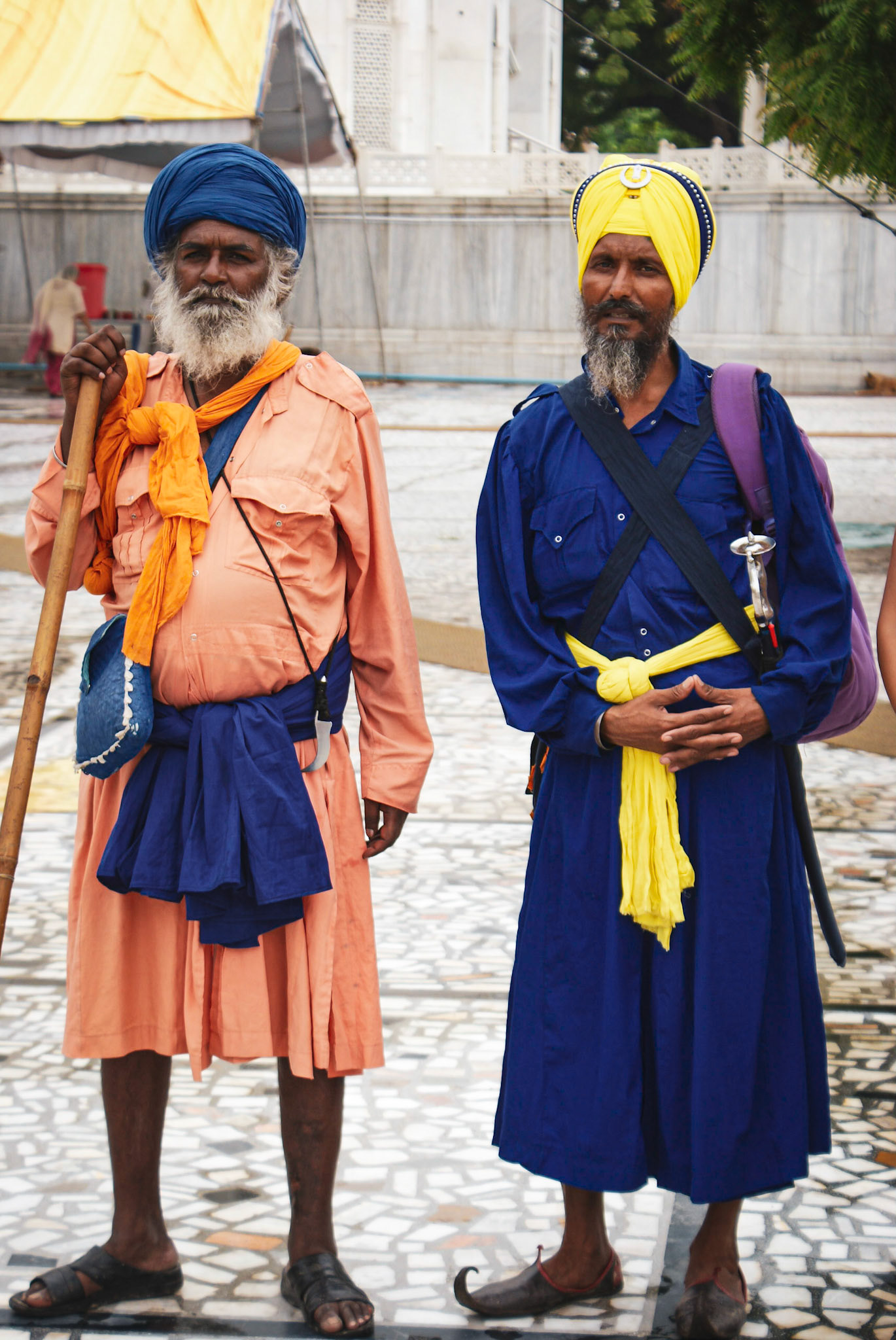 Nihang Sikhs posing for a picture