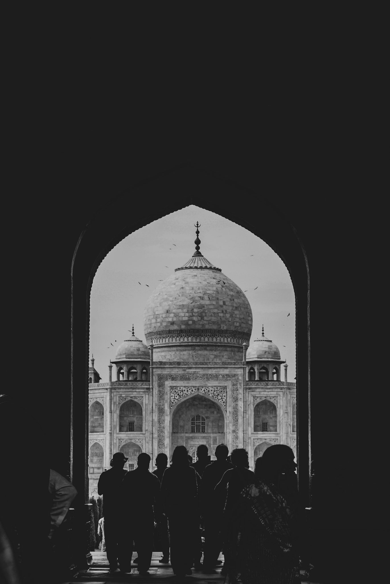The Taj Mahal Entrance Frame in Noir
