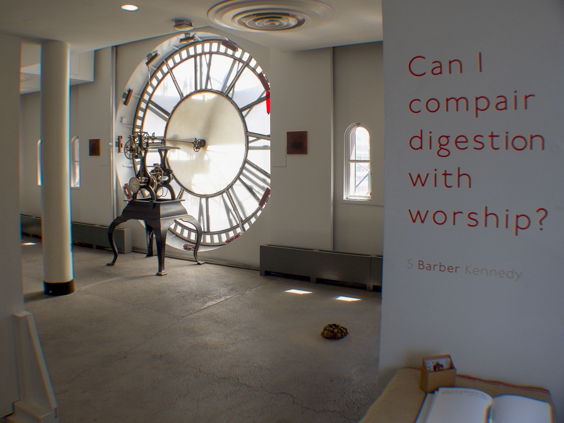 Entering from the elevator.