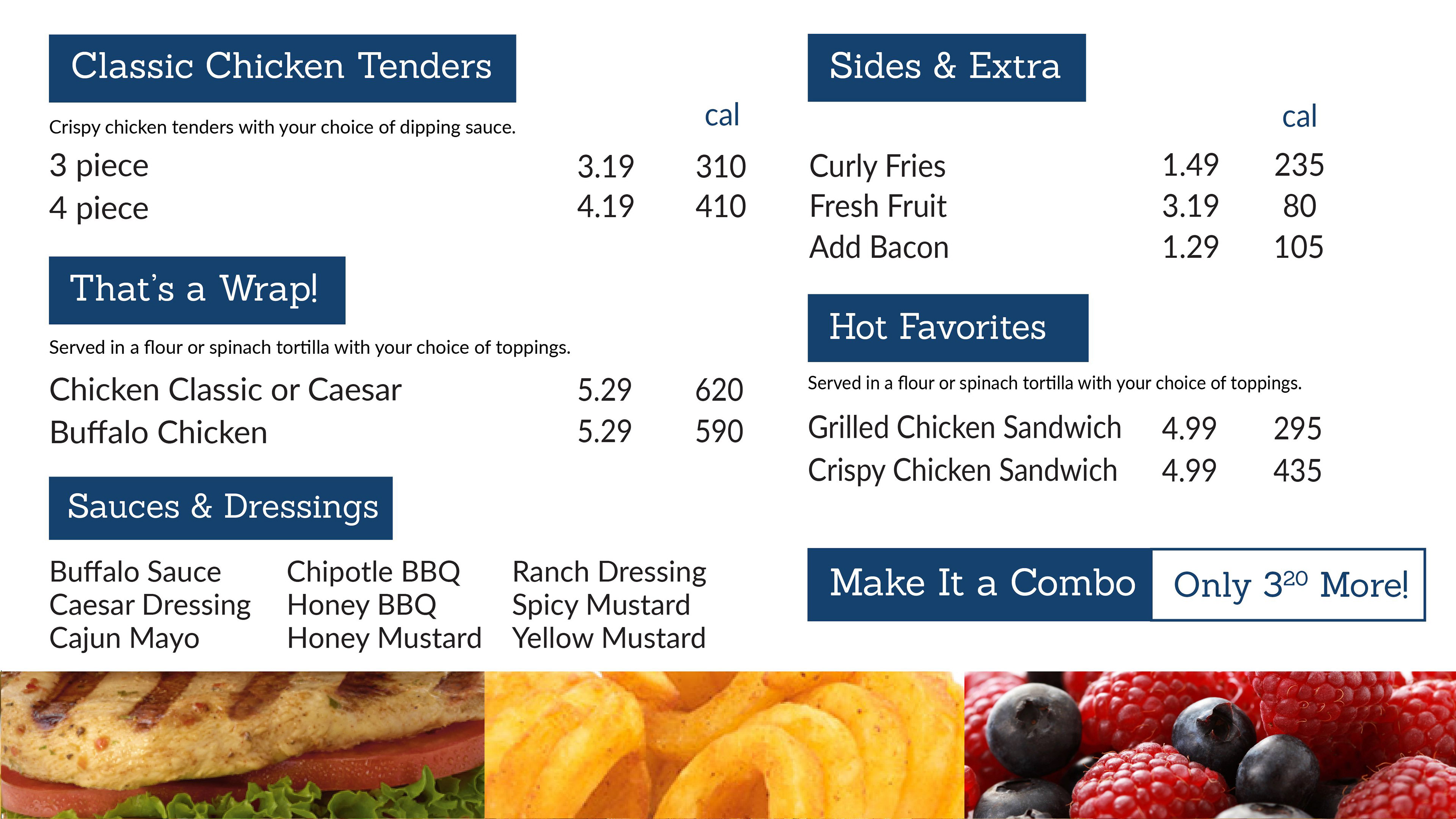Pollo Custom Menu