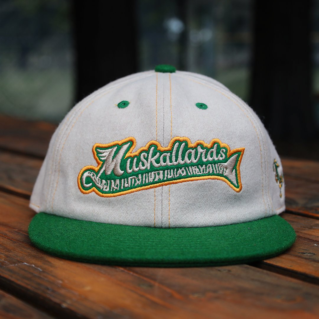 Hat design for the Madison Mallards' alternate identity, the Muskallards