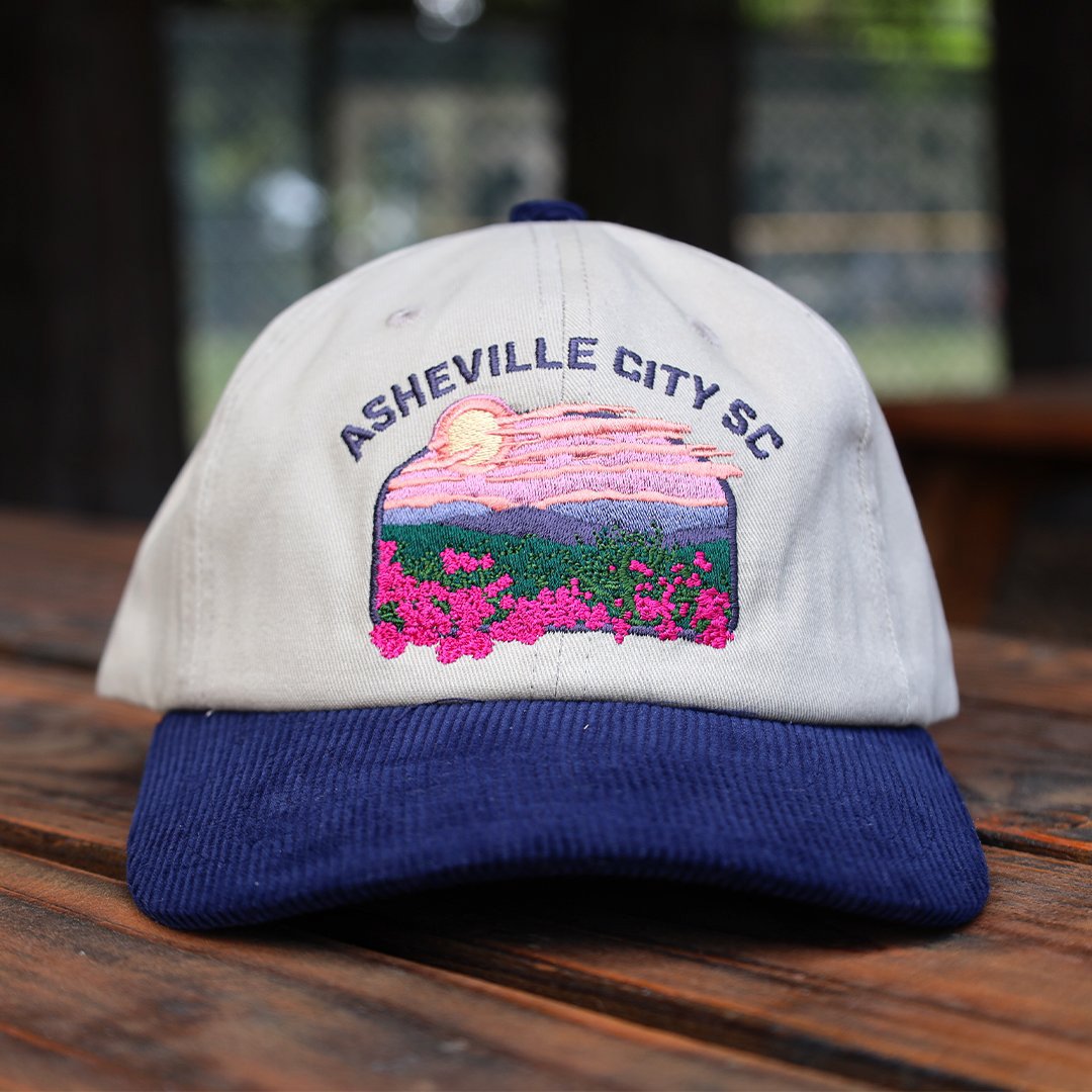 Blue Ridge Mountain-inspired hat design for Asheville City SC
