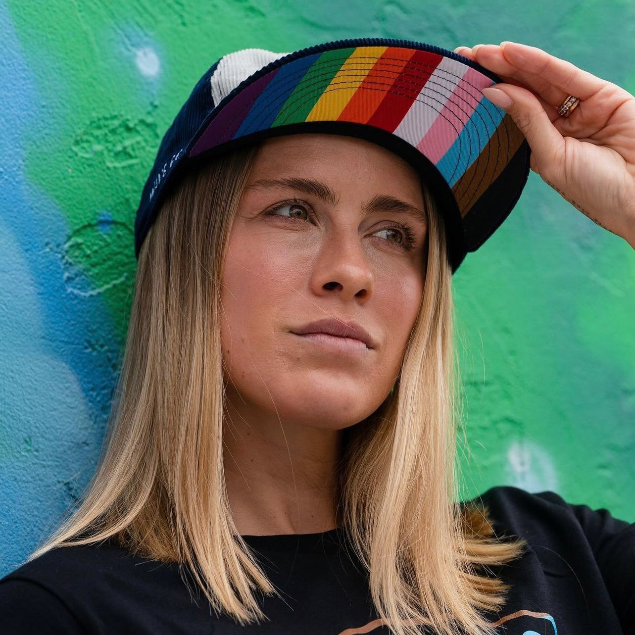 San Diego Wave & USWNT defender Abby Dahlkemper modeling the hat