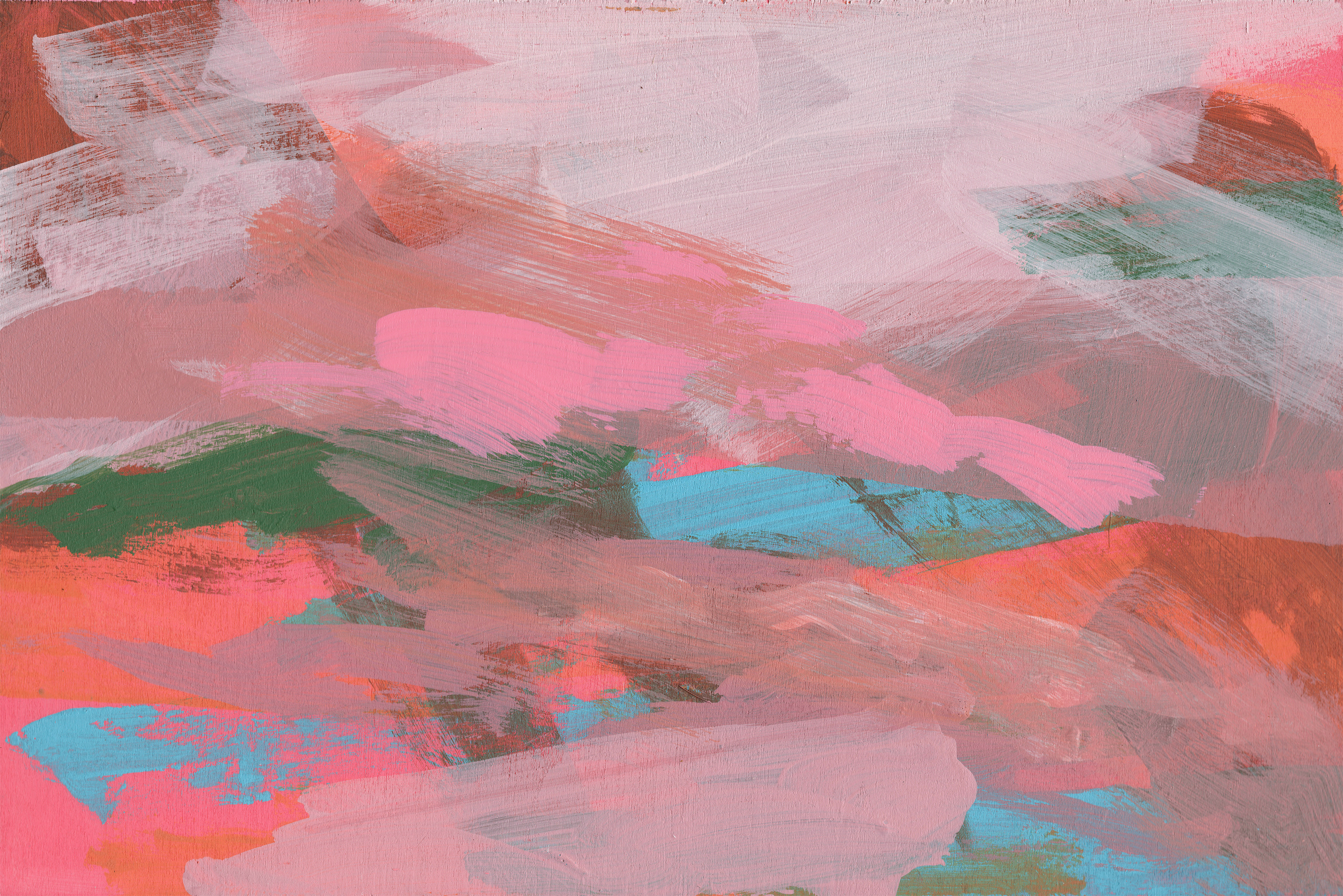 Dunbar pink II - Acrylic on wood cradle board 30cm x 20cm x 2cm