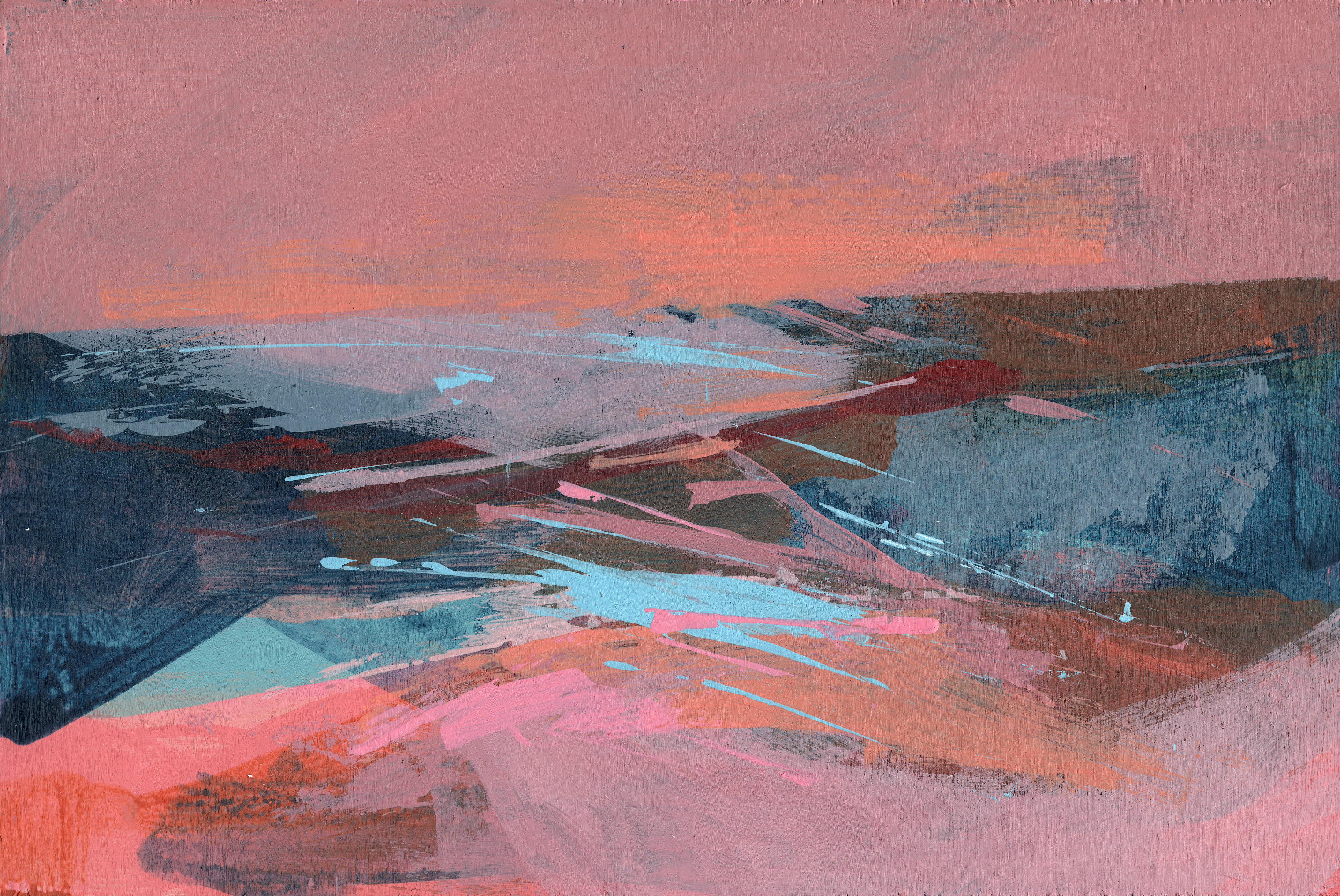 Peatdraught bay- Acrylic on wood cradle board 30cm x 20cm x 2cm