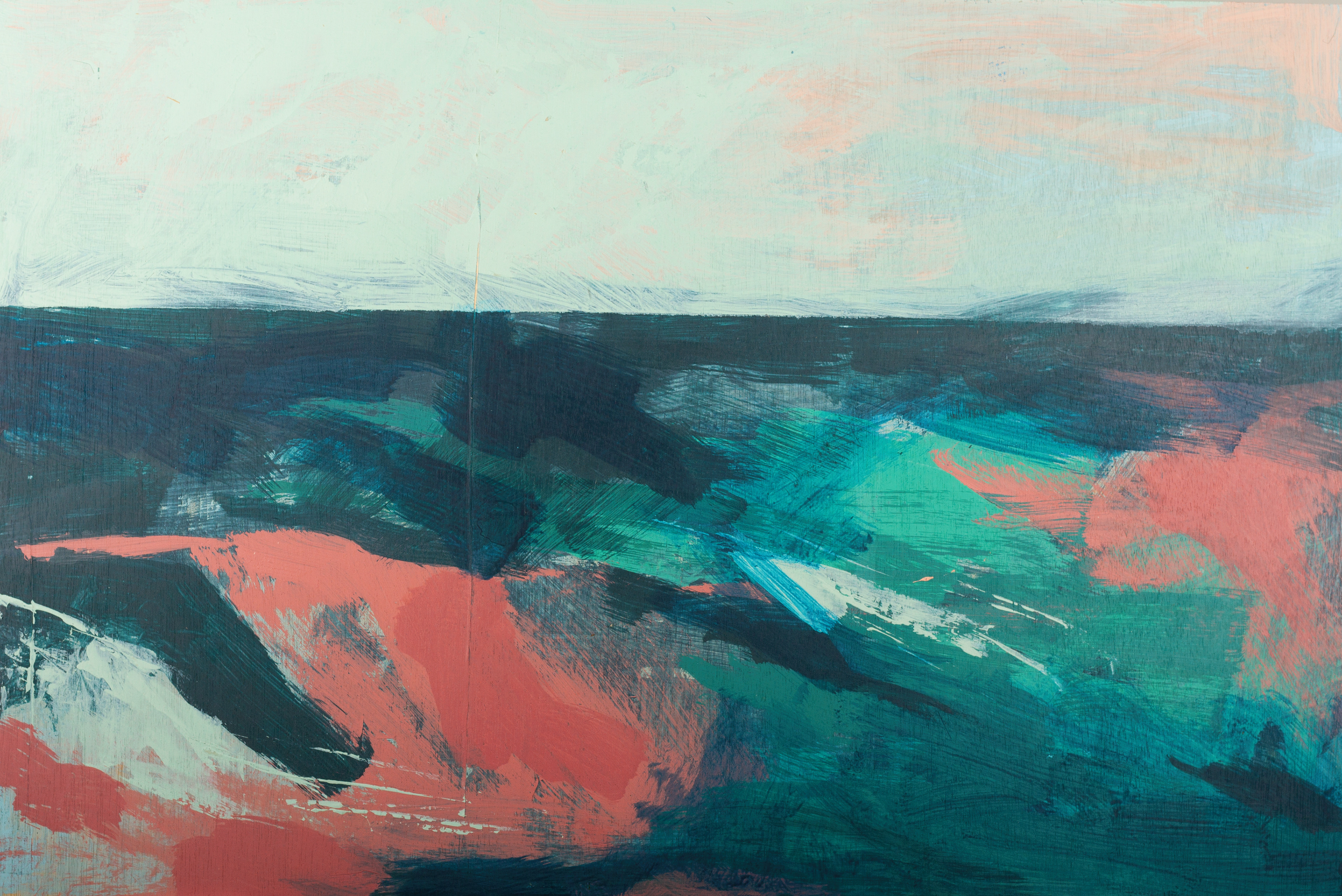 Dunbar pink - Acrylic on 3mm wood panel 60cm x 40cm