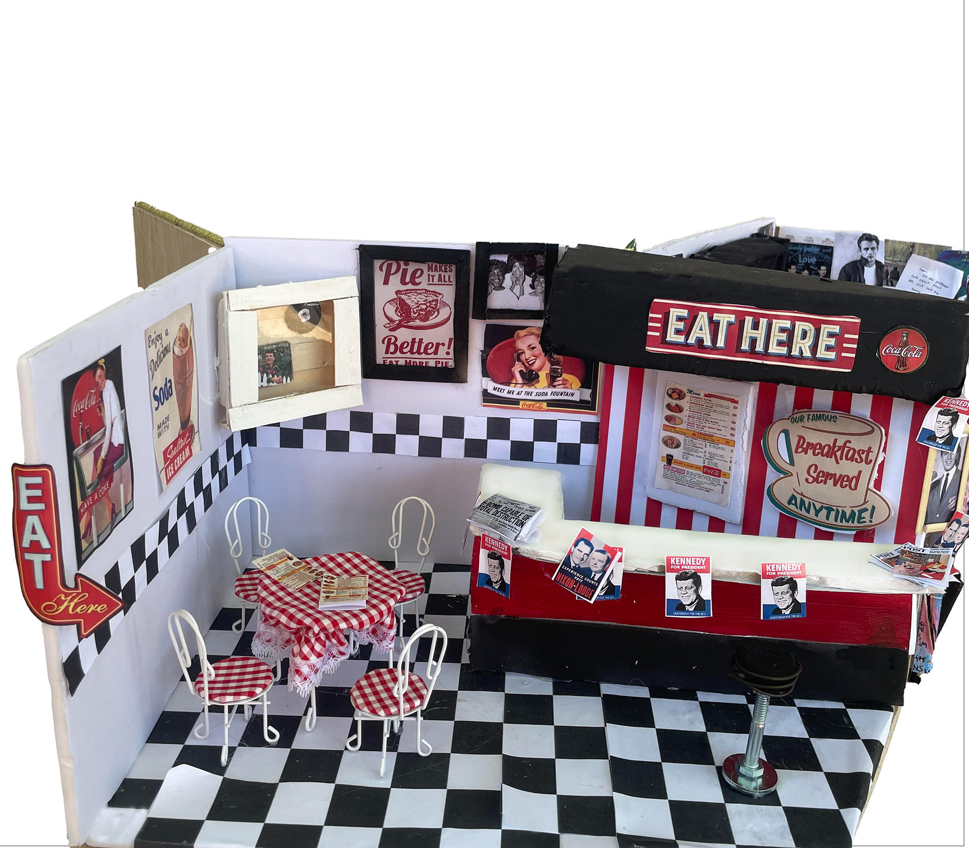 1960 inspired dollhouse diner that I created.
