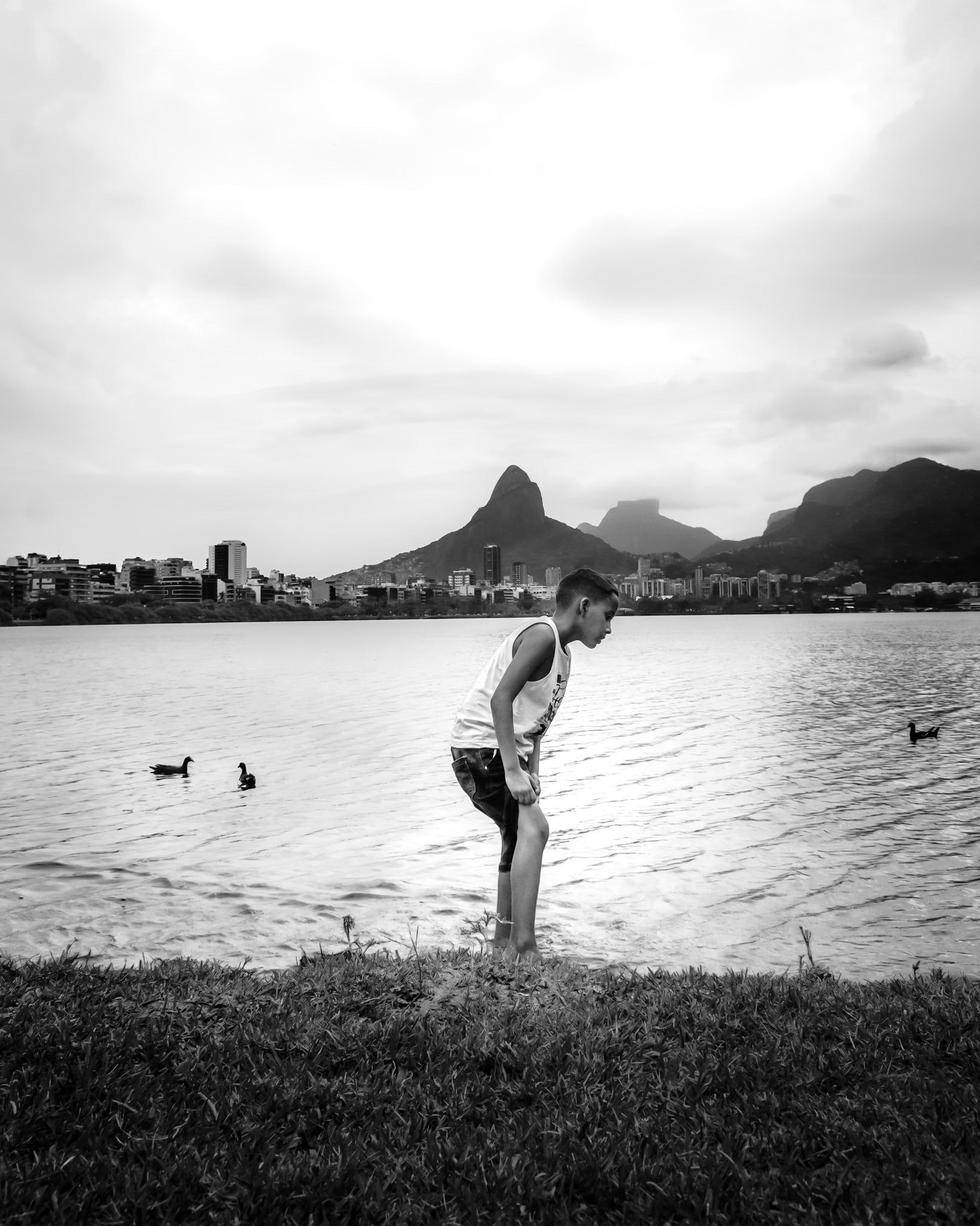Boy getting ready to Play, Lagoa Rodrigo de Freitas, Rio de Janeiro