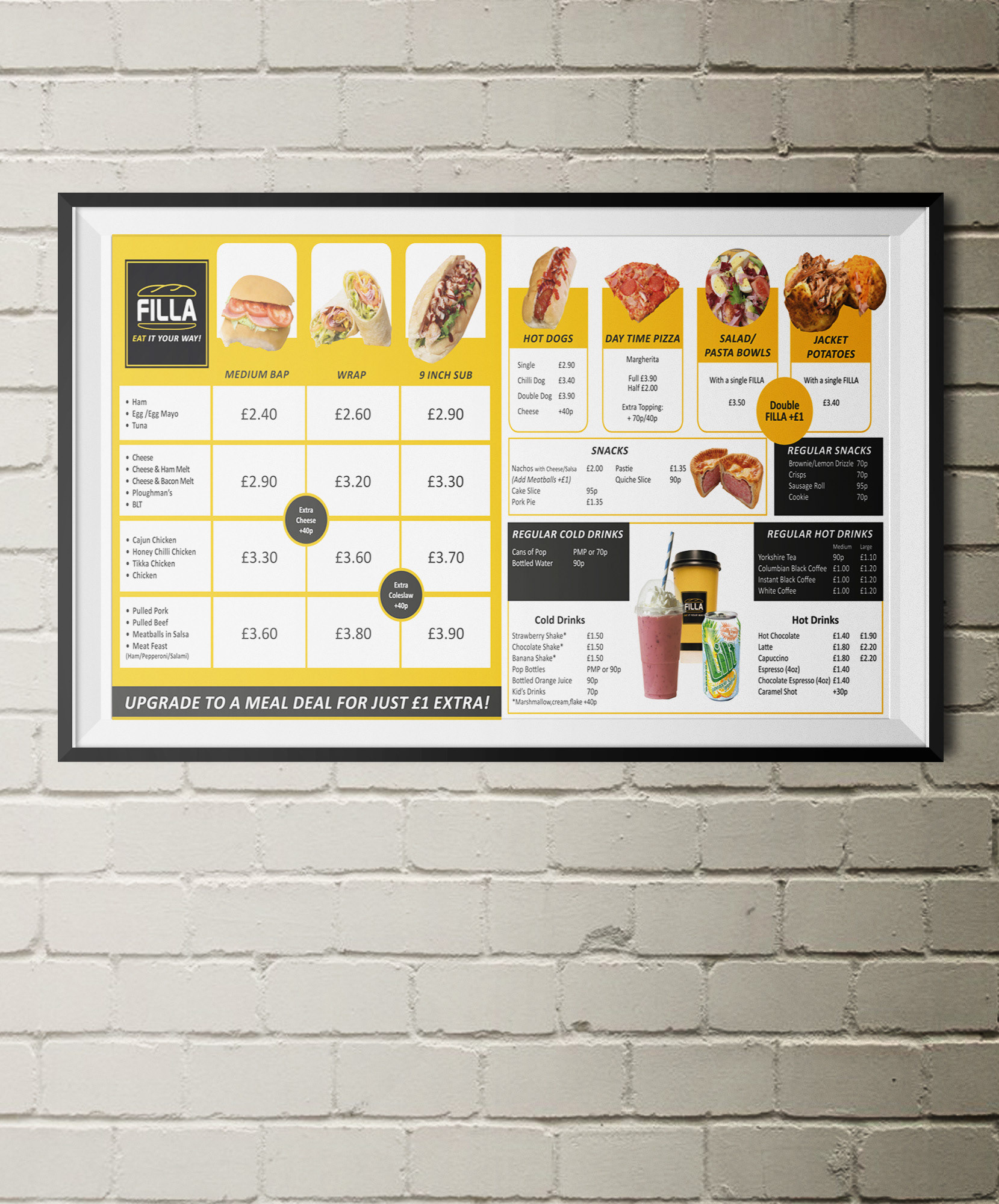 Filla Wall Menu