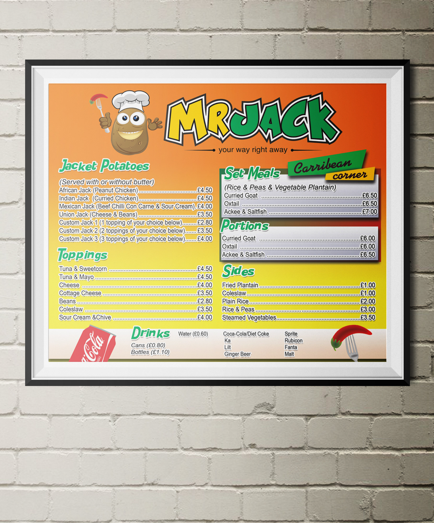 Mr Jack Wall Menu