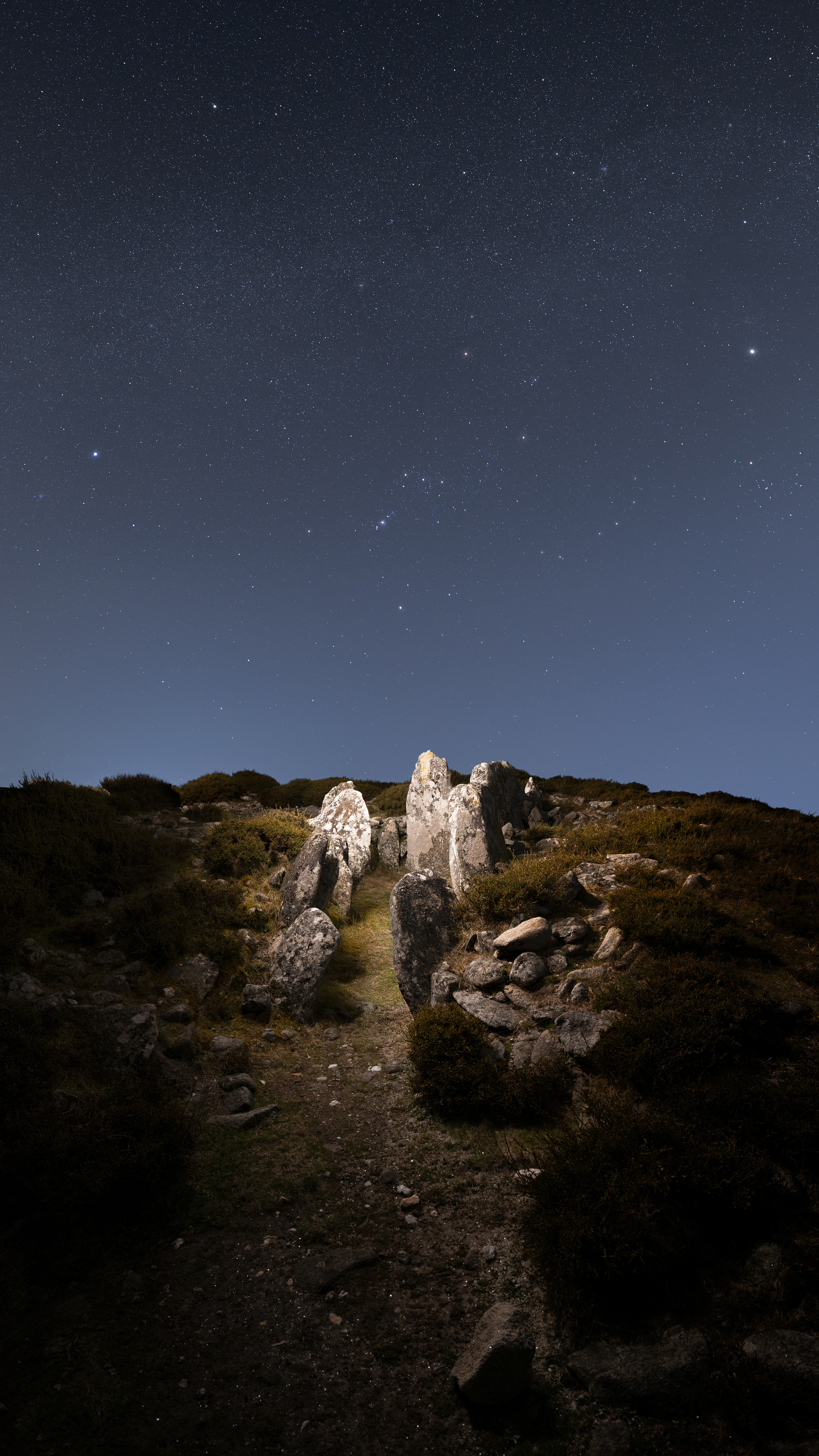 Orion constellation above Portela da Anta, serra da Freita.