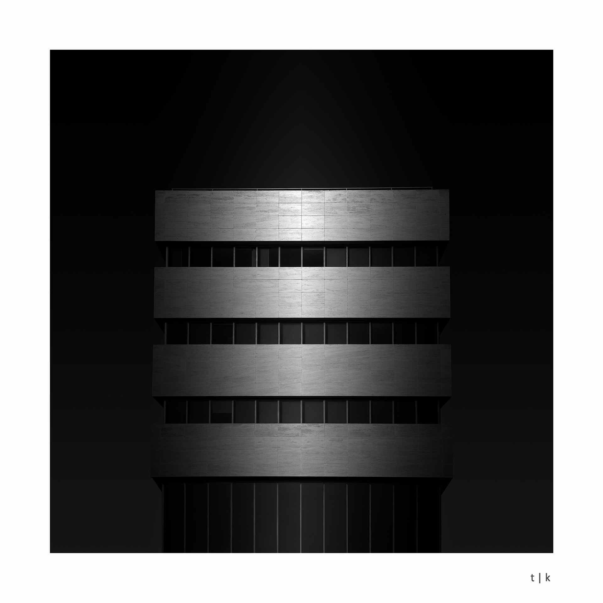 slices of a dark facade