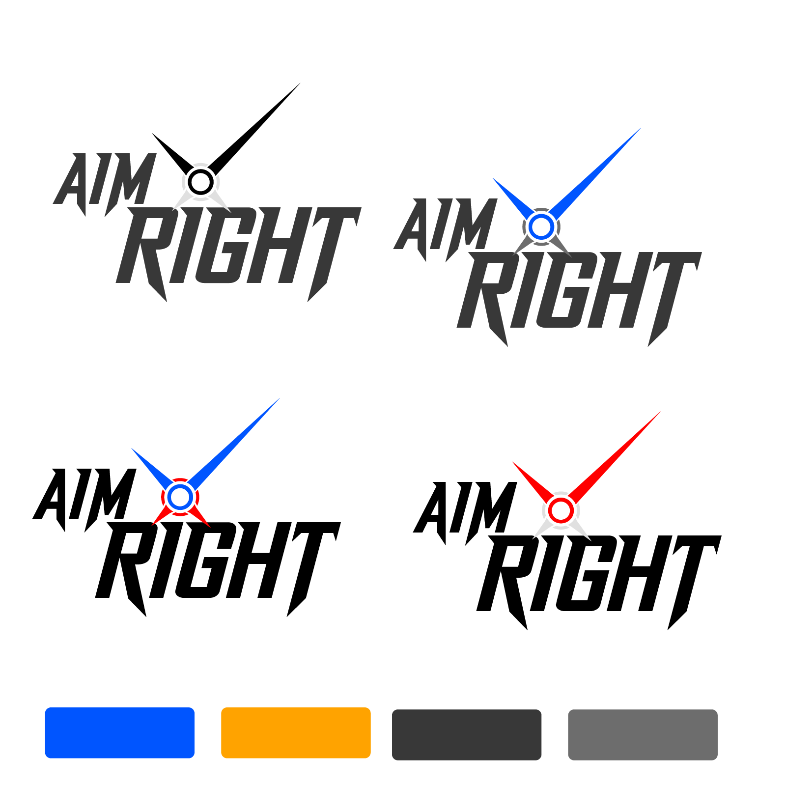 Aim Right Logo variations