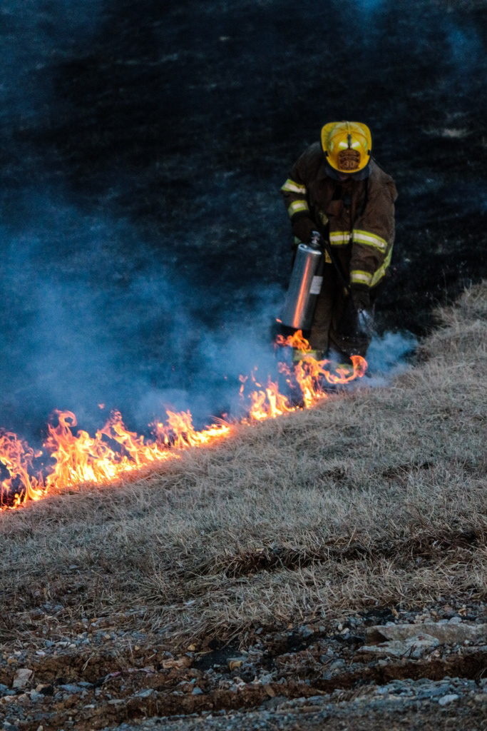 Photo by Felicia Gray during a fire on a local farm