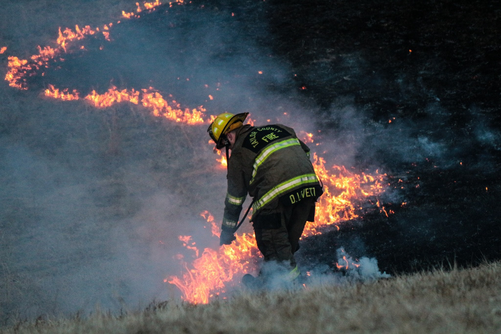 Photo by Felicia Gray during a fire on a local farm
