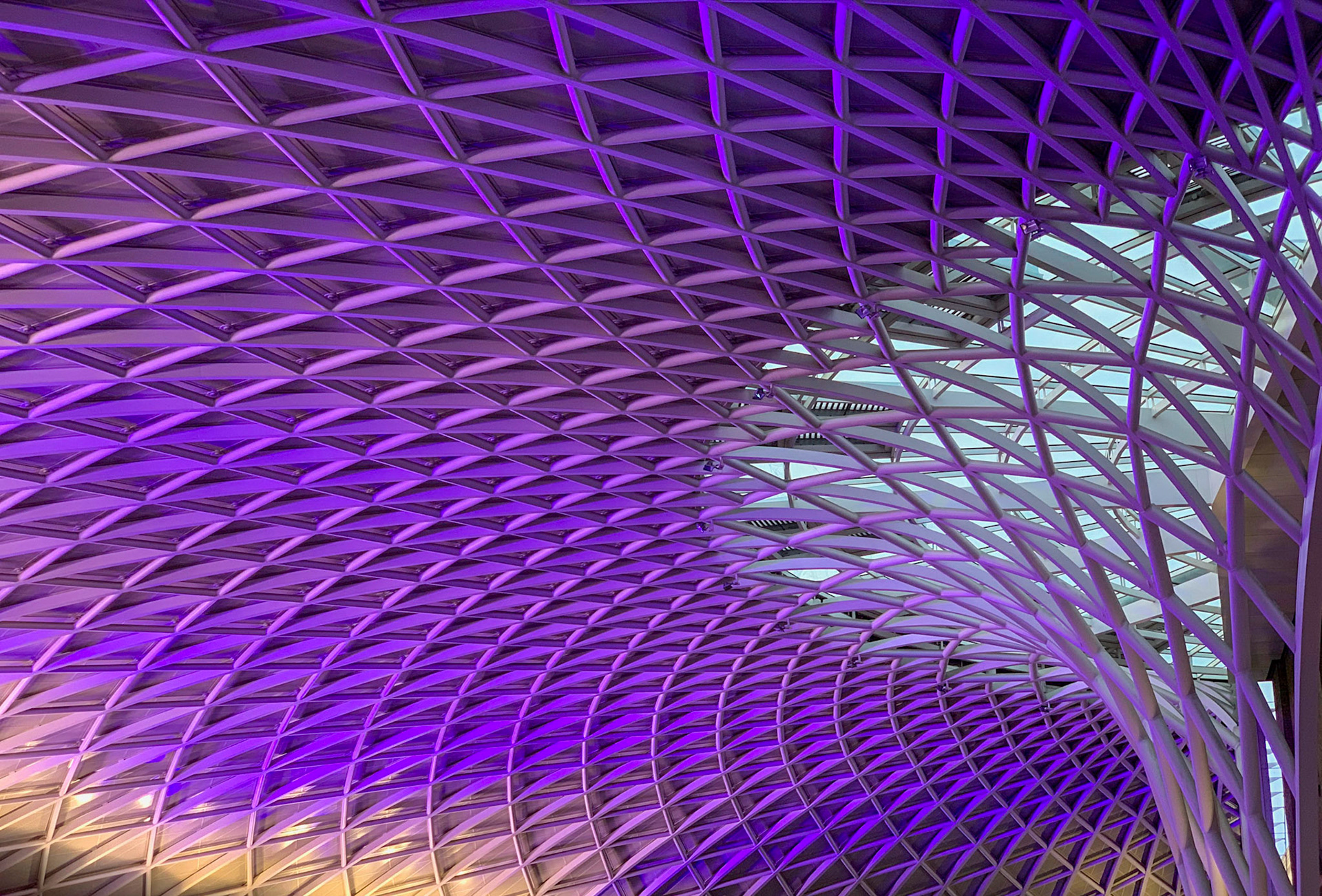 Roof of Kings Cross railway station, London