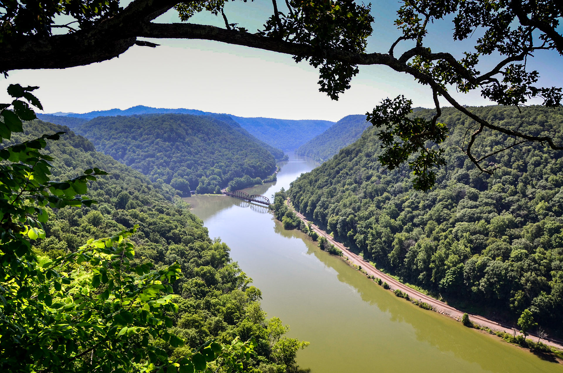 Looking down to the New River from Hawks Nest Overlook, West Virginia